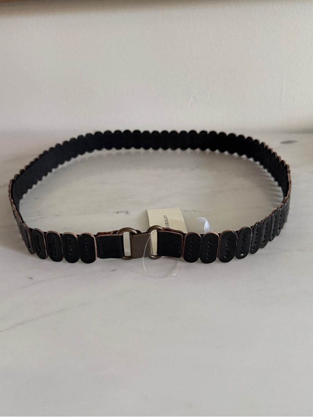 Anthropologie Black Elastic Stretch Belt NWT